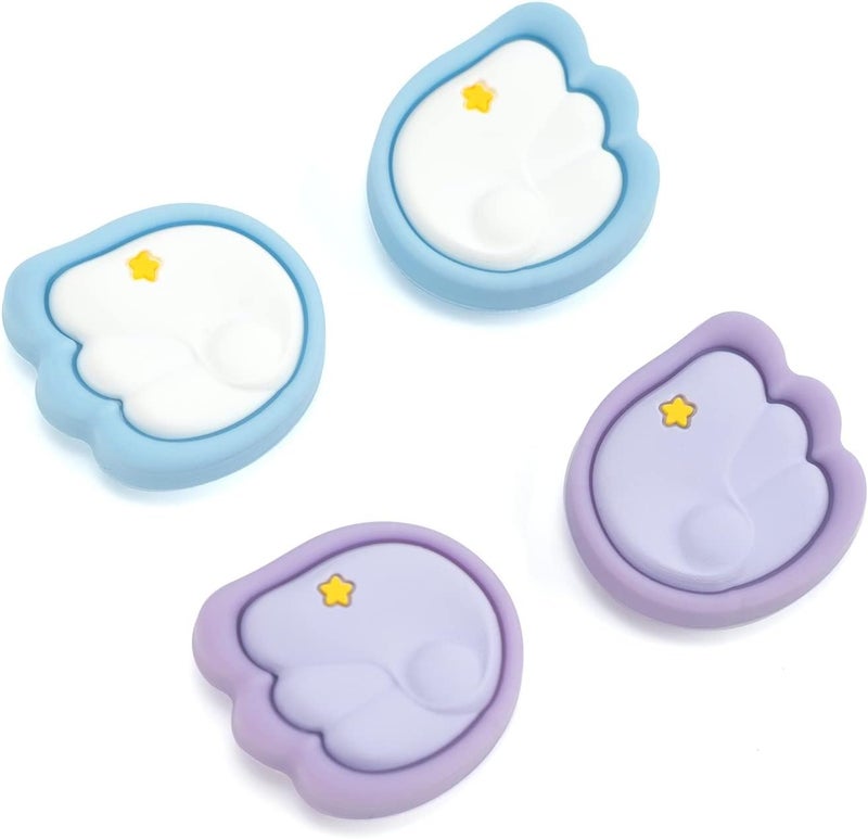 GEEKSHARE أغطية قبضة الإبهام السيليكونية اللطيفة لجوي كون، غطاء عصا التحكم متوافق مع سويتش / OLED / سويتش لايت، 4 قطع - أجنحة صغيرة - Image 1